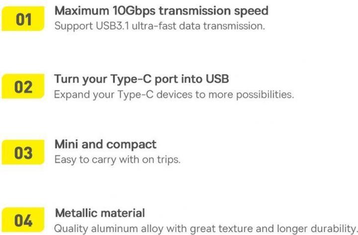 Actual product image Baseus USB Typ-C zu (USB-A, USB Type C)