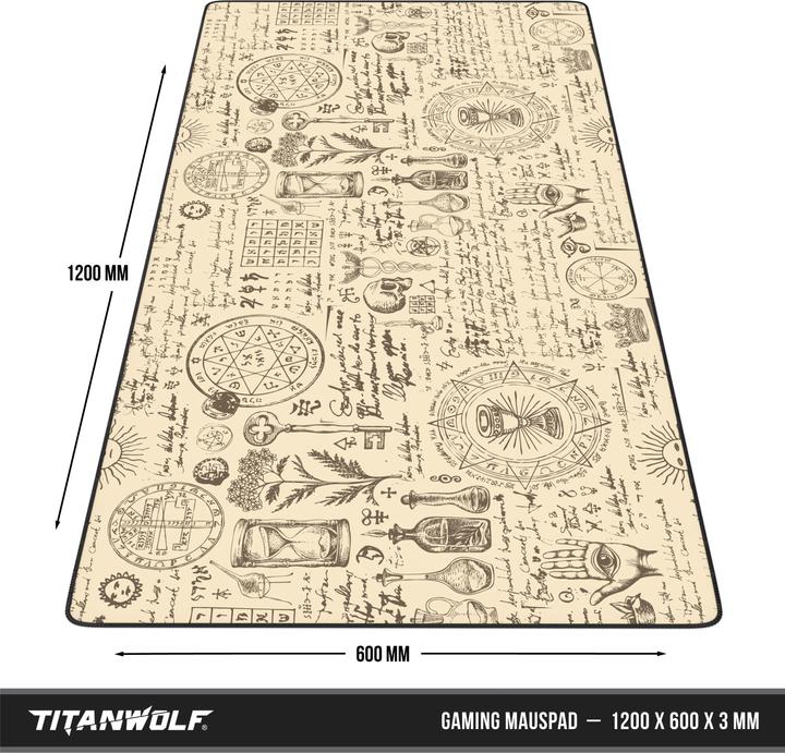 Produktbild Titanwolf Gaming Mauspad, XXXL Speed Mausmatte 1200 x 600 mm, Geschwindigkeit & Präzision, Alchemy (XXL)