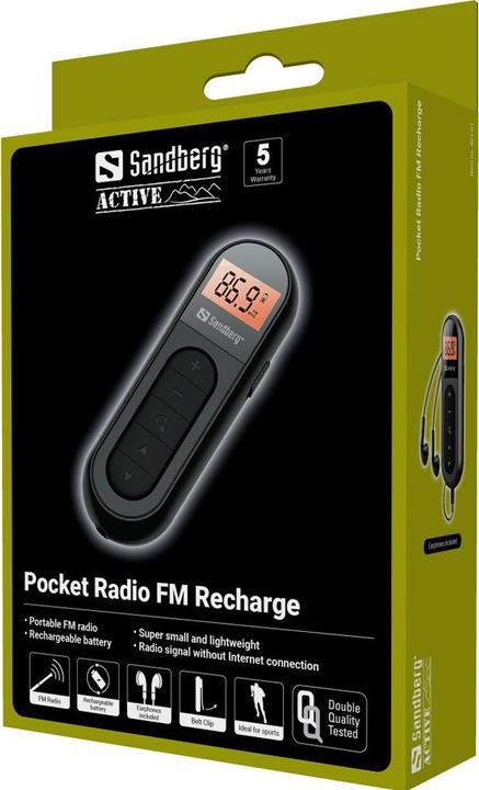 Actual product image Sandberg Pocket Radio FM Recharge (FM)