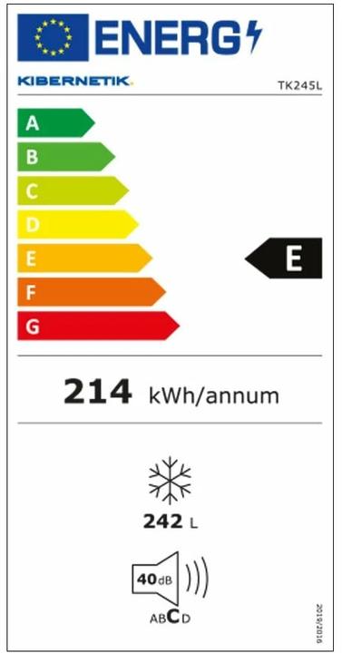 Etichetta energetica Kibernetik Tk245l (Struttura autonoma, 242 l)