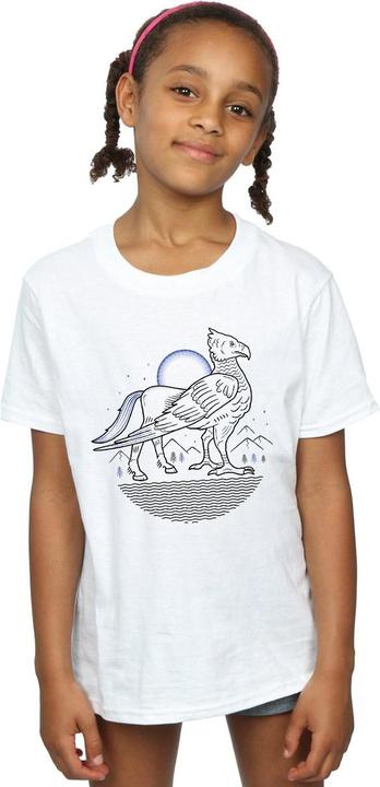 Actual product image Girls Buckbeak Line Art Cotton T-Shirt (116)