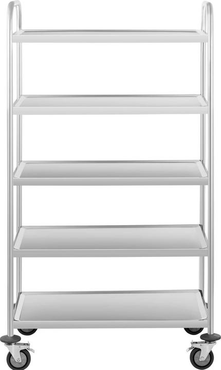 Actual product image Royal Catering Stainless Steel Serving Trolley - 5 Shelves - Up To 250 kg