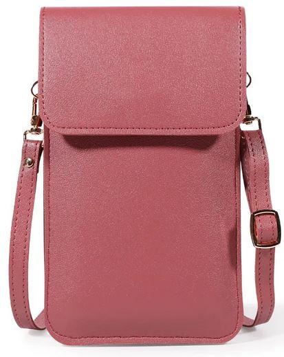 Image du produit PhoneLook Pochette bandoulière pour téléphone et accessoire avec fenêtre transparente Vieux rose