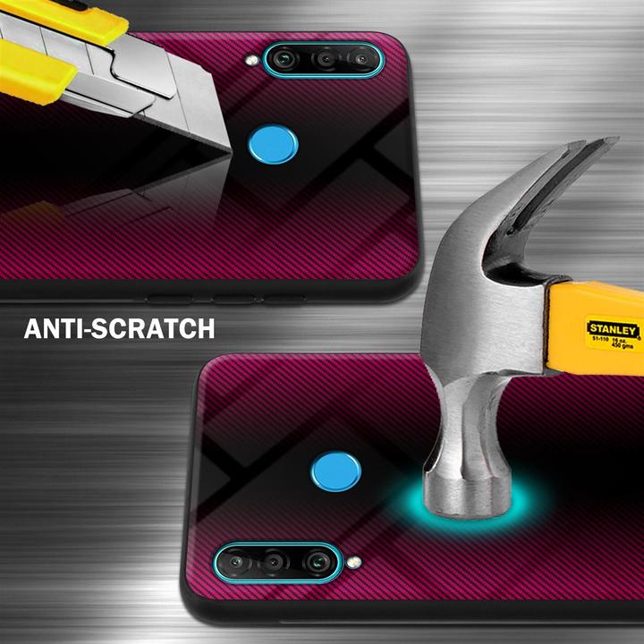 Actual product image Cadorabo TPU Striped Glass Cover (Huawei P30 Lite)