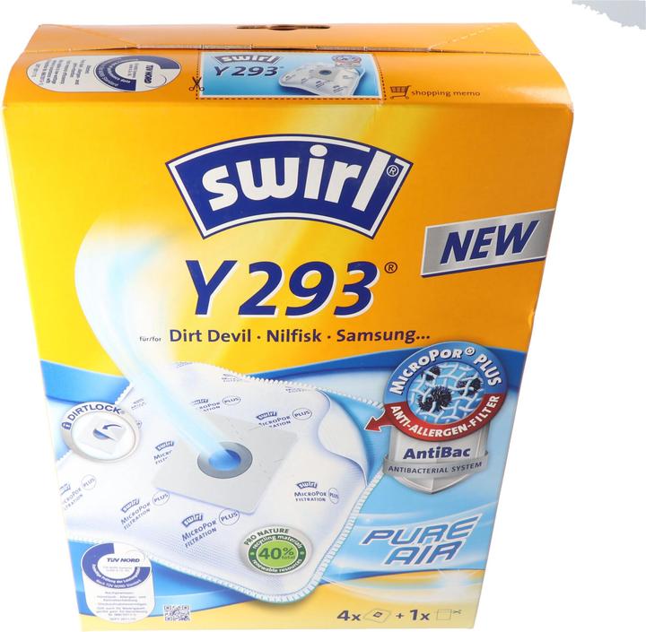 Produktbild Swirl Staubsaugerbeutel Y293 MicroPor Plus für Dirt Devil, Nilfisk und Samsung Staubsauger (4 x)