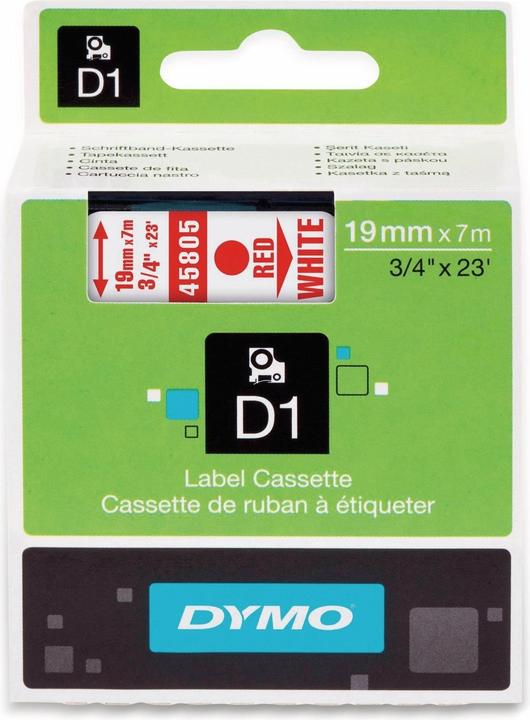 Actual product image Dymo S0720850 Standard tape (1.90 cm, White, Red)