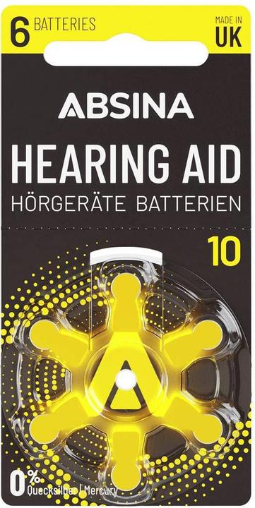 Produktbild Absina PR70 Hörgerätebatterie ZA 10 Zink-Luft 1.4 V 6 St. (6 Stk., 10)
