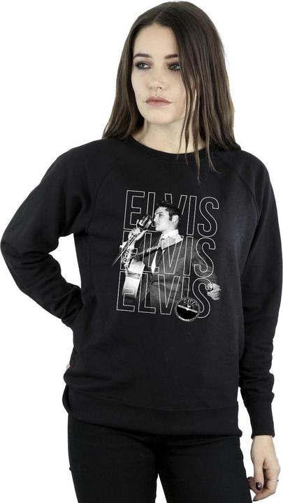 Actual product image Elvis Womens/Ladies Triple Logo Portrait Sweatshirt (S)