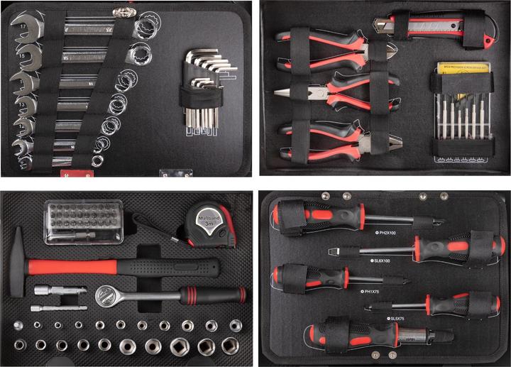 Actual product image Dema Alu - Werkzeugkoffer Werkzeugkiste Alukoffer mit Werkzeug 4 Ebenen 90-tlg. (90 pieces)