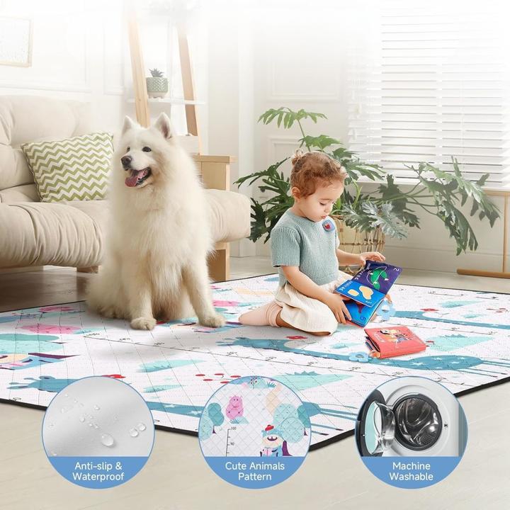 Actual product image Milkii Laufgitter/ Laufstall + Spielmatte + Aufbewahrungstasche, 190 x 150 cm (190 cm, 150 cm)
