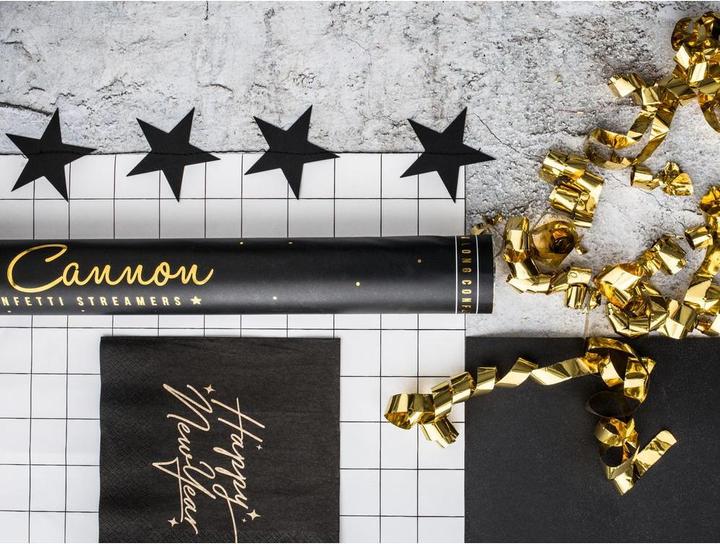 Actual product image Partydeco Confetti Cannon - 60cm - Metallic - Streamers - Gold