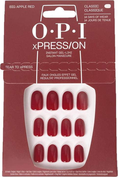 OPI Xpress/On Nail Art (Unghie artificiali, Rosso)