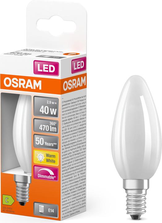 Actual product image Osram 4099854066085 LED EEK C (A - G) E14 candle shape 2.9 W = 40 W Warm white (Ø x (E14, 2.90 W, 470 lm, 1 x, C)