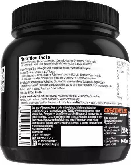 Nährwerte und Zutaten Olimp Sport Nutrition Mega Caps (Neutral, 400 Stk., 400 g)