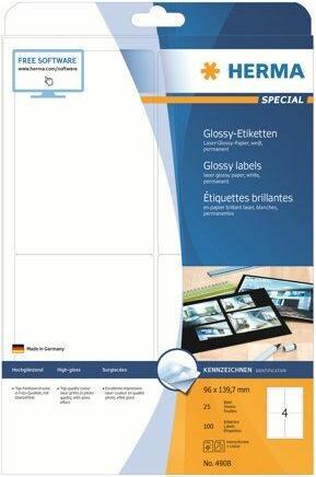 Actual product image Herma High gloss labels A4