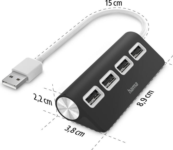Image du produit Hama USB-A-Hub (USB-A, 4 Ports)