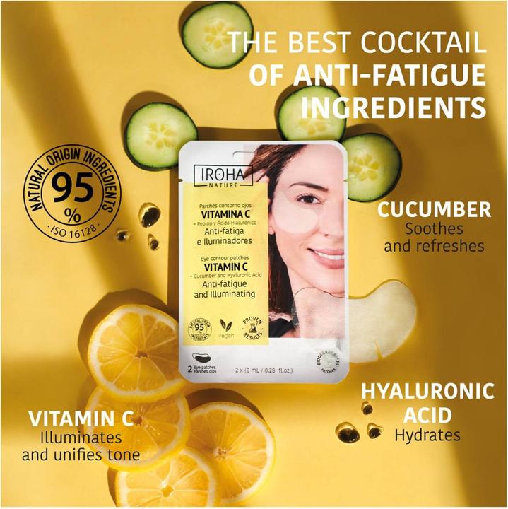 Produktbild Iroha Nature Eye Contour Patches Vitamin C + Cucumber and Hyaluronic Acid (Patches, 16 ml)