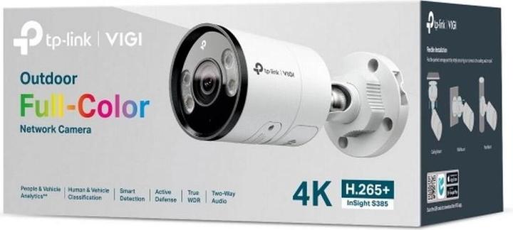 Actual product image TP-Link INSIGHT S385, IP security camera, Outdoor, Wired, 107 m, 120 dB, Wall (3840 x 2160 pixels)