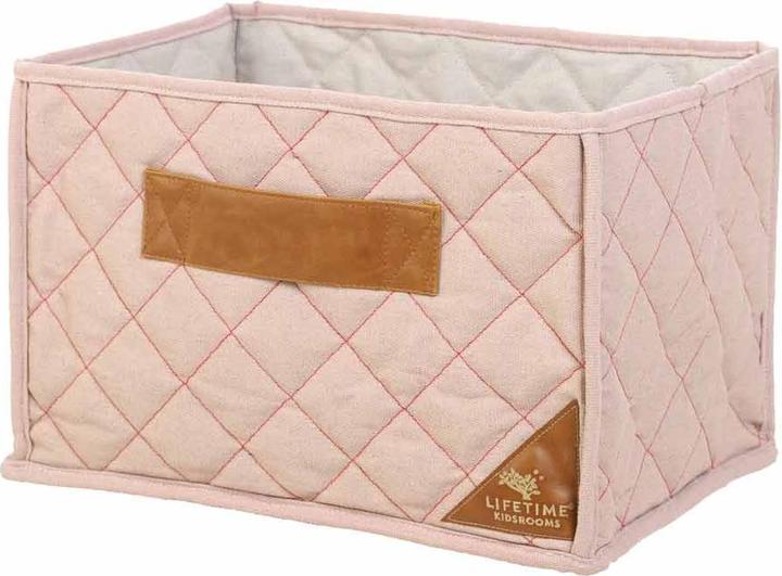 Lifetime Kidsrooms On sale Pink quilted fabric basket for shelf matching