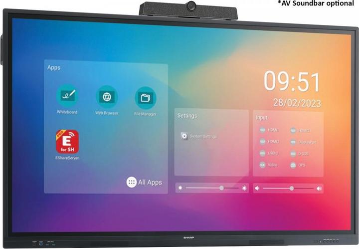 Image du produit NEC Sharp PN-LC752 Écran interactif 75", UHD, 350cd/m2 (3840 x 2160 pixels, 75")