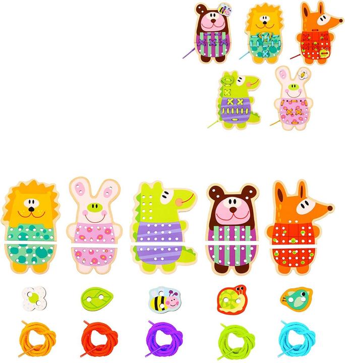 Produktbild Tooky Toy Spielzeug Nähspiel Holz-Tiere