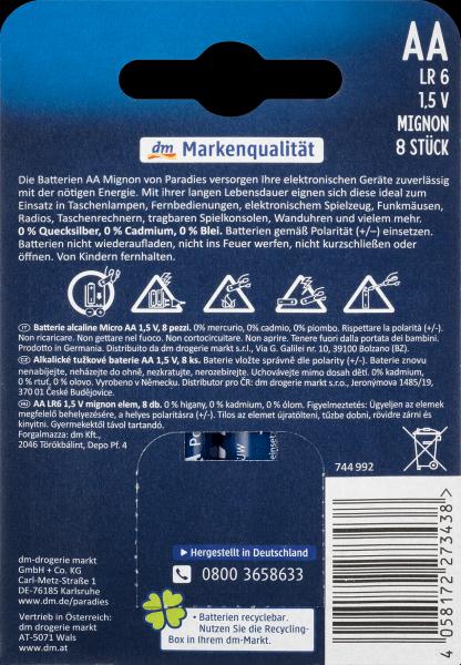 Immagine prodotto Paradies Batterie di potenza alcaline Mignon AA (8 pz., AA)