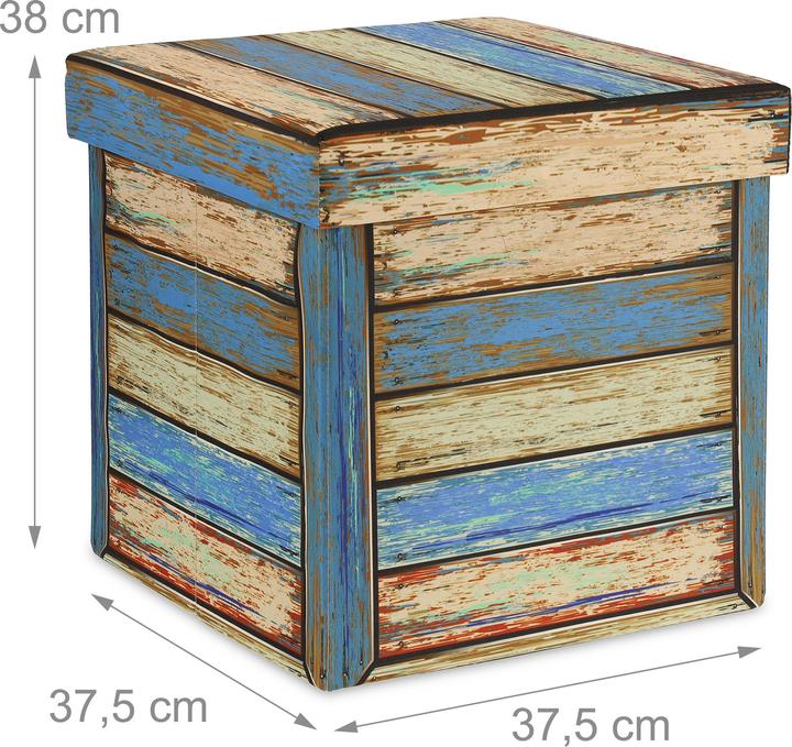 Actual product image Relaxdays Storage pouffe