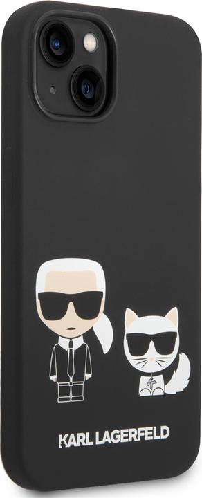 Immagine prodotto Karl Lagerfeld Cover rigida in silicone Karl e Choupette Magsafe nera, per iPhone 14, KLHMP14SSSKCK (Apple iPhone 14)