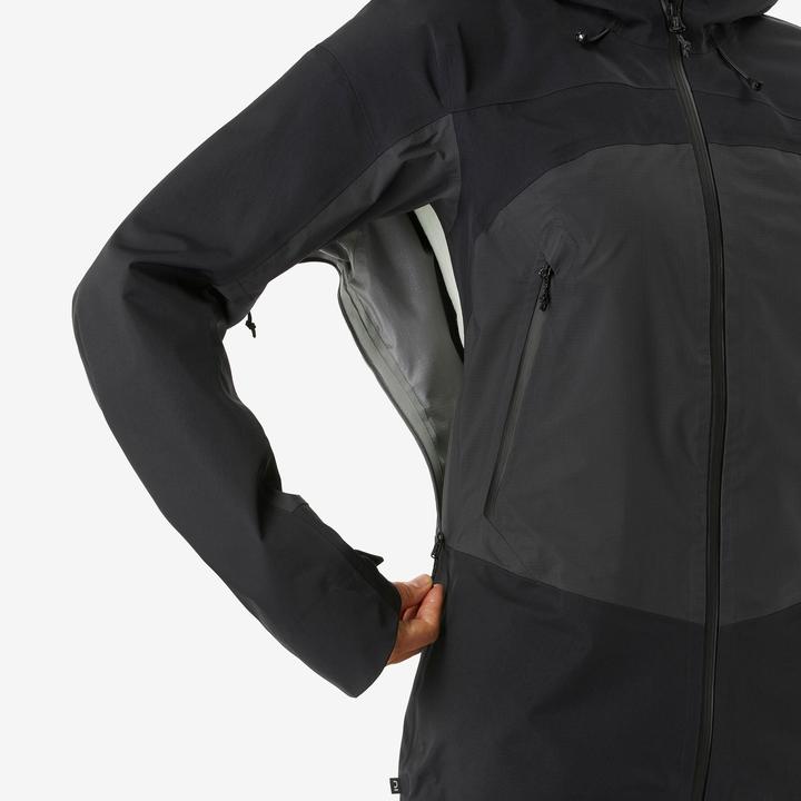 Actual product image Forclaz Women's waterproof rain jacket 20,000 mm water column trekking - MT900 black (M)