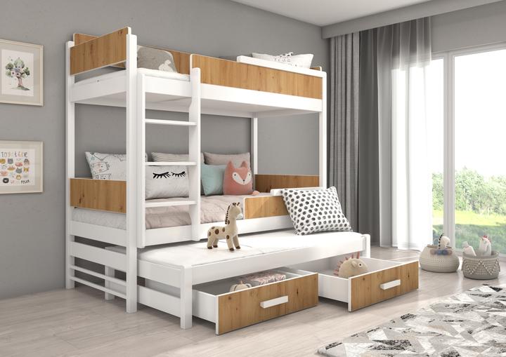 Produktbild ADRK Furniture Etagenbett verdreifachen QUEEN 200x90 (200 x 90 cm)