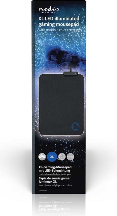 Image du produit Nedis Tapis de souris de jeu | Caoutchouc / Microfibre | Noir (XL)