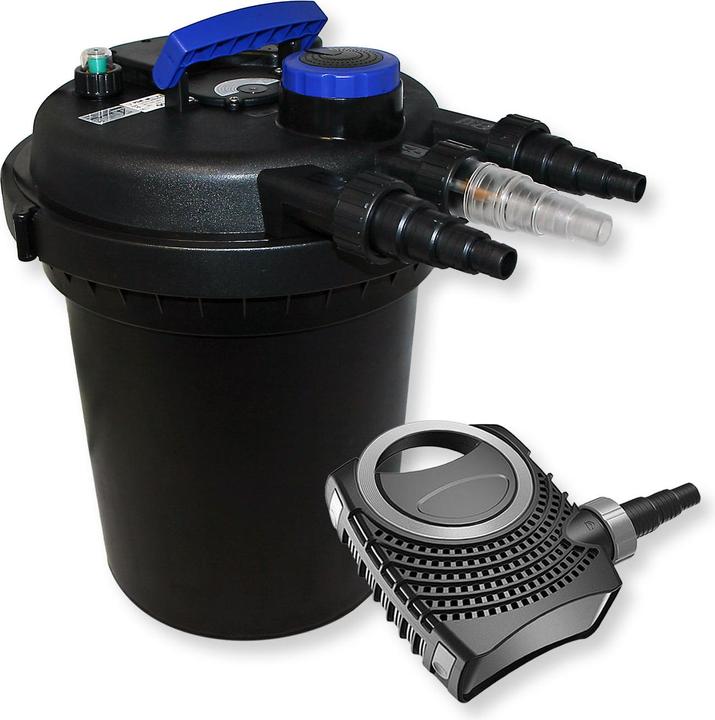 Produktbild Wiltec Set: Druckfilter 6000l 11W UVC Teichklärer 70W Teichpumpe 494