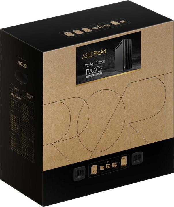 Actual product image ASUS Case PROART PA602 WOOD METAL PWM BLACK (mATX, DTX, Mini-ITX, Mini-DTX, ATX)