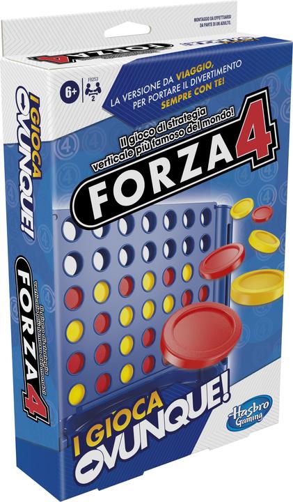 Image du produit Hasbro 4 gagne Compact, jeu portable pour 2 joueurs, jeu de voyage pour les enfants, s'amuser partout (Italien)