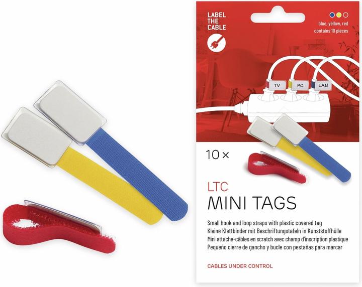 Produktbild Label-the-cable kleine Klettbinder mit Etikette (Klettkabelbinder, 90 mm, 10 Stk.)