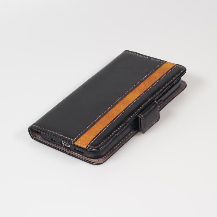 Produktbild PhoneLook Leder Tasche Flip Wallet mit Akzentstreifen & Kartenhalter (Apple iPhone 13 Pro Max)