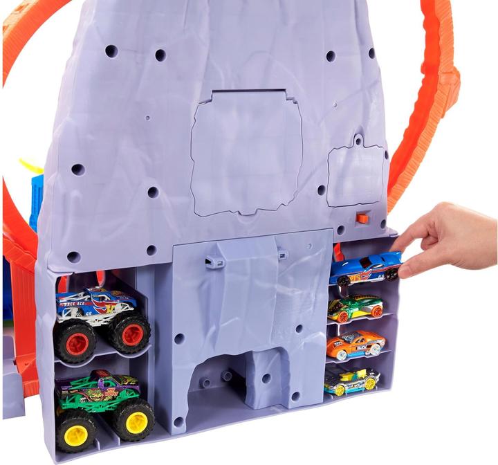 Actual product image Hot Wheels Monster Trucks T-Rex Volcano Arena