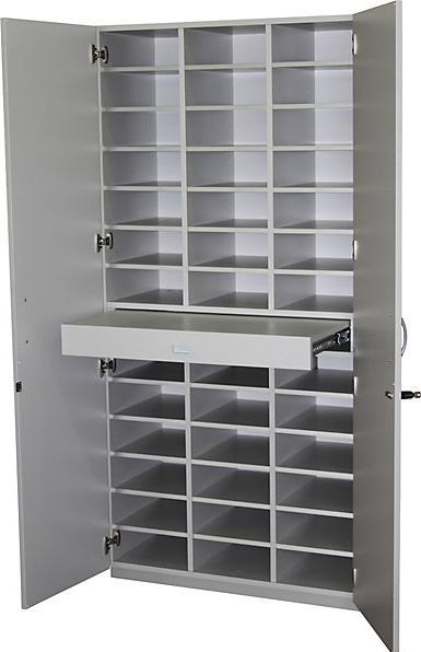 Produktbild eurokraft pro Sortierschrank mit Flügeltüren und Sortiertisch (91.5 x 44 x 186.5 cm)