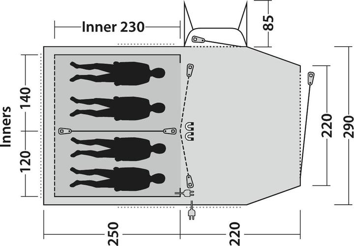 Produktbild Outwell Nevada 4 (Tunnelzelt, 22.40 kg, 4 Personen)