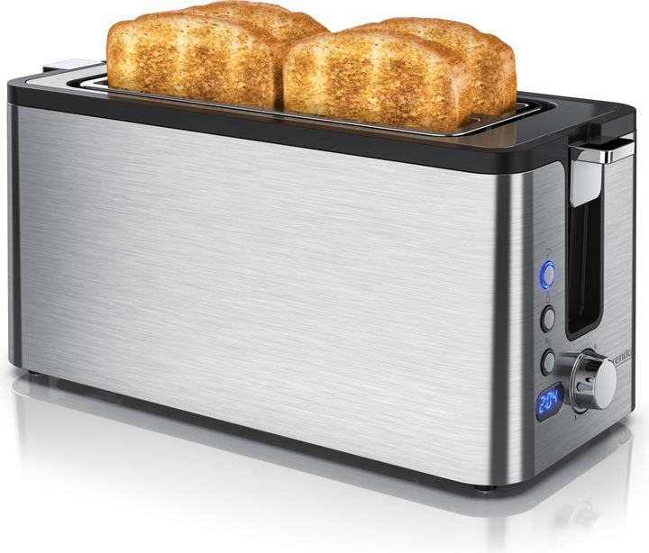 Produktbild Arendo Toaster Langschlitz, Edelstahl, Display mit Restzeitanzeige
