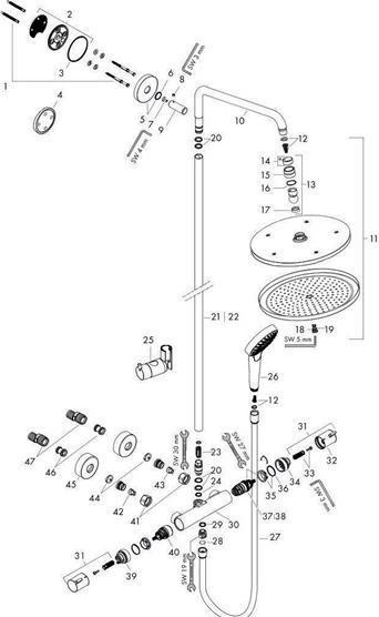 Produktbild hansgrohe Showerpipe CROMA SELECT 280 AIR 1JET