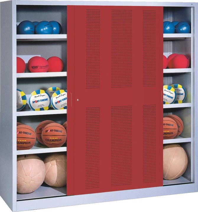 Produktbild C+P Ballschrank (HxBxT: 195x190x60 cm, mit Lochblech-Schiebetüren, Typ 4)