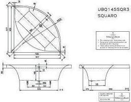 Produktbild Villeroy & Boch V&B Einbauwanne SQUARO Eck 1450x1450mm we (240 l, 145 cm, 145 cm)