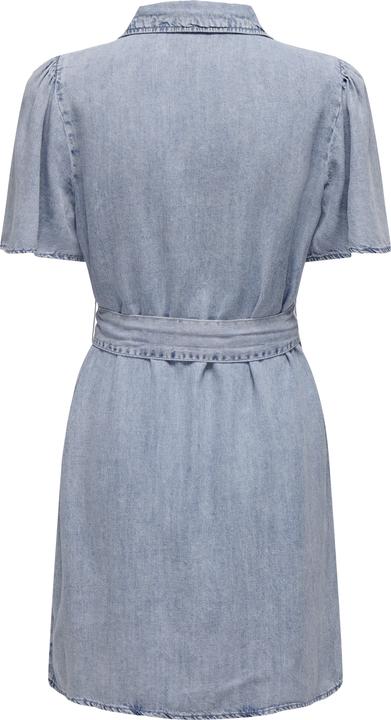 Produktbild Only Normal geschnitten Hemdkragen Kastige Ärmel Kurzes Kleid Jeanskleid (L)