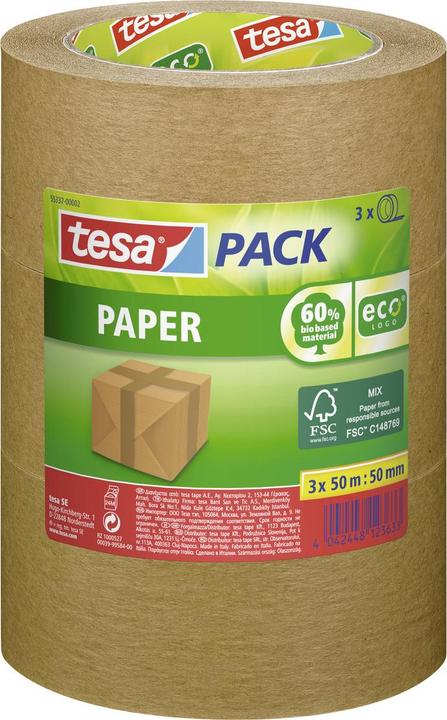 tesa Tesapack 3x PAPER ecoLogo packing tape (50 mm)