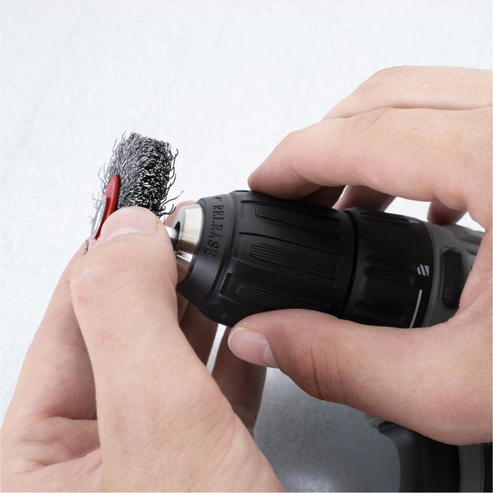 Actual product image Stier Round brush Ø 50 mm, shaft Ø 6 mm, 0.3 mm, crimped, steel