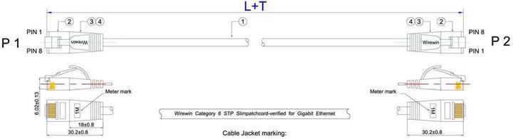 Actual product image Wirewin Network cable (F/FTP, CAT6, 2 m)