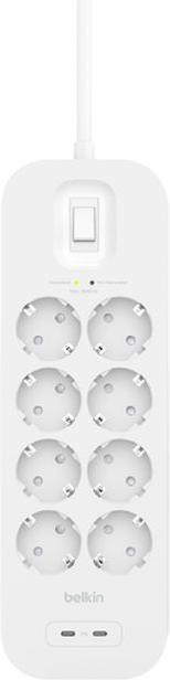 Actual product image Belkin Surgemaster surge protection (8 x, BS 1363, 2 m)