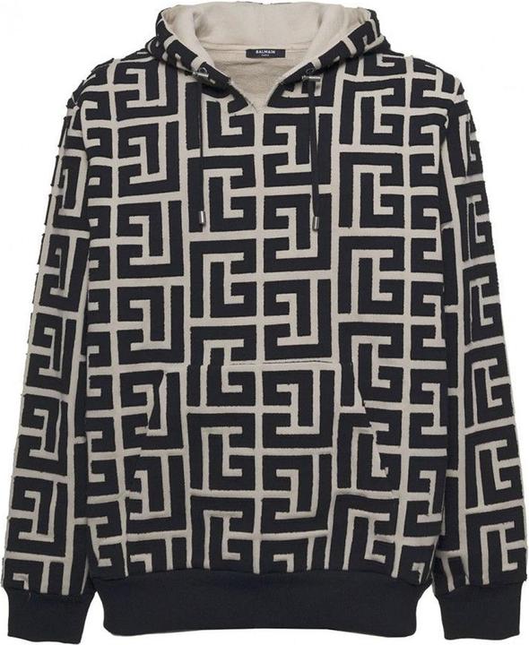 Actual product image Balmain Monogrammed Hooded Sweatshirt (S)