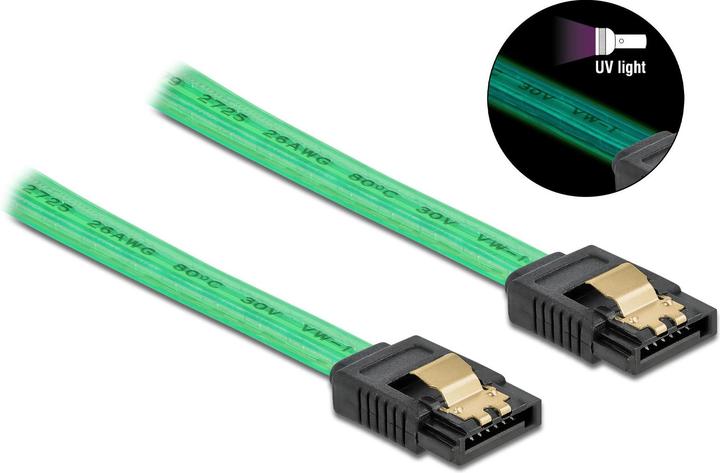 Immagine prodotto Delock Cavo SATA effetto luce UV verde 0,3 m